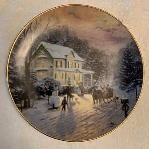 Vintage Porcelain plate, Knowles Christmas series, “Sleighride Home”.